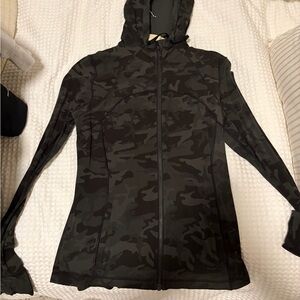 lululemon athletica Black Camouflage Zip-Up Hoodie Jacket